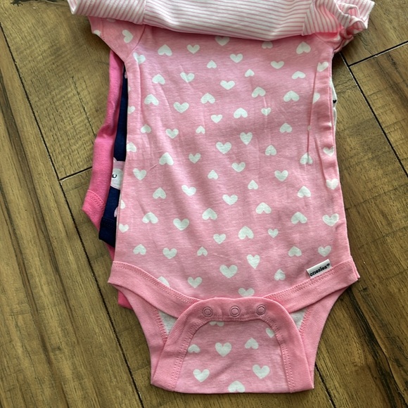Fox and Hearts Short Sleeve Baby Girl Bodysuits - Picture 2 of 6